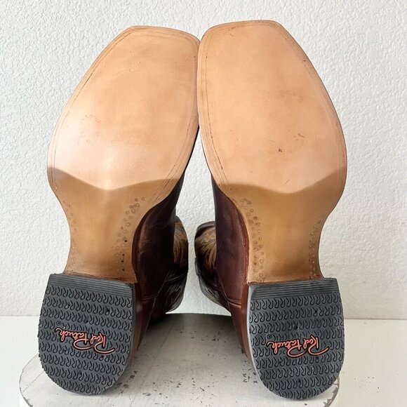 NEW Rod Patrick Mens Cowboy Boots 14.5A Perro Loco Brown Western Square Toe - Picture 9 of 13